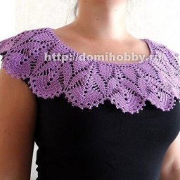 Ажурный воротник связанный крючком