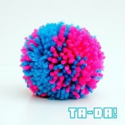 Цветной помпон из ниток