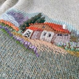 ​Домики на трикотаже