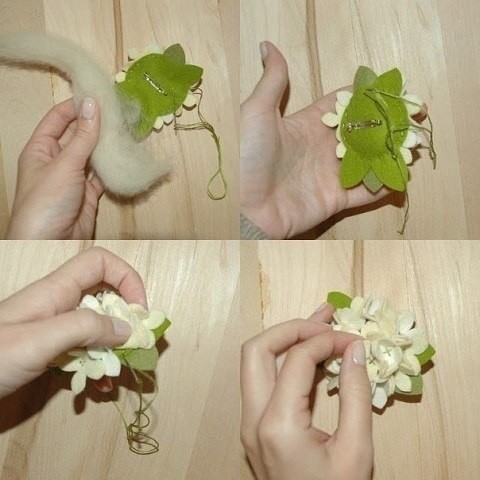 Гортензия из фетра