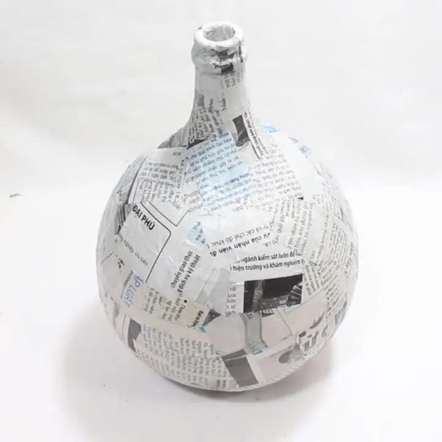 Комбинированная ваза с декором из шпагата