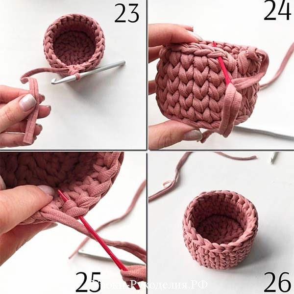 Корзинка с крышкой из трикотажной пряжи