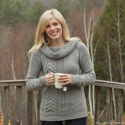 Стильный пуловер-водолазка с косами