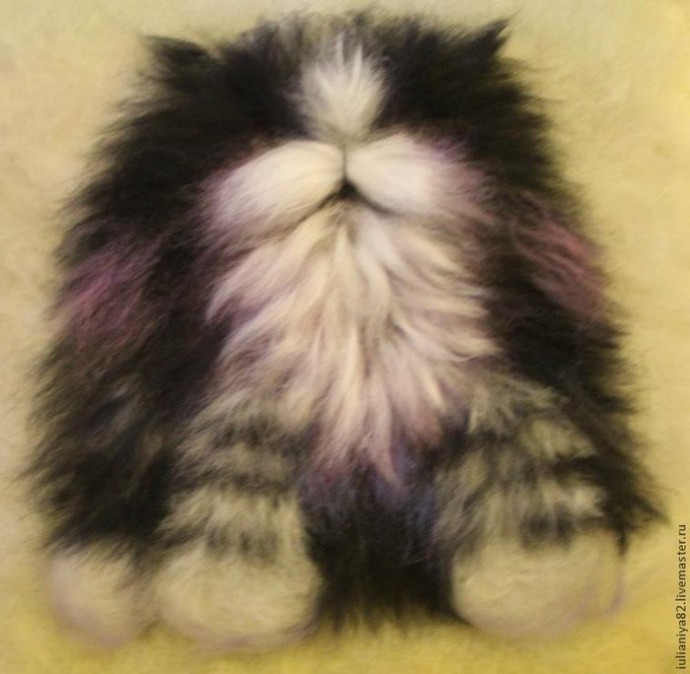 Шерстяная живопись: котик
