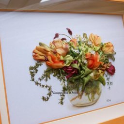 Способ вышивки пушистых цветов