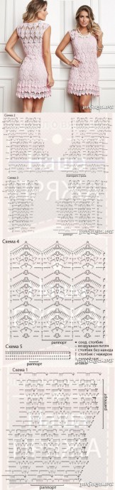 Вязаные туники со схемами узоров