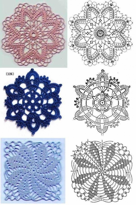 Большая подборка красивых мотивов крючком