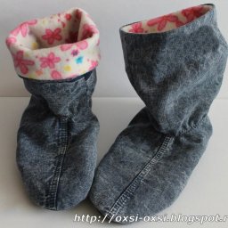 Джинсовые домашние сапожки