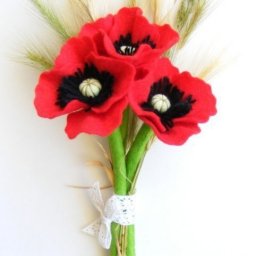 Алые маки из фетра: мастер-класс