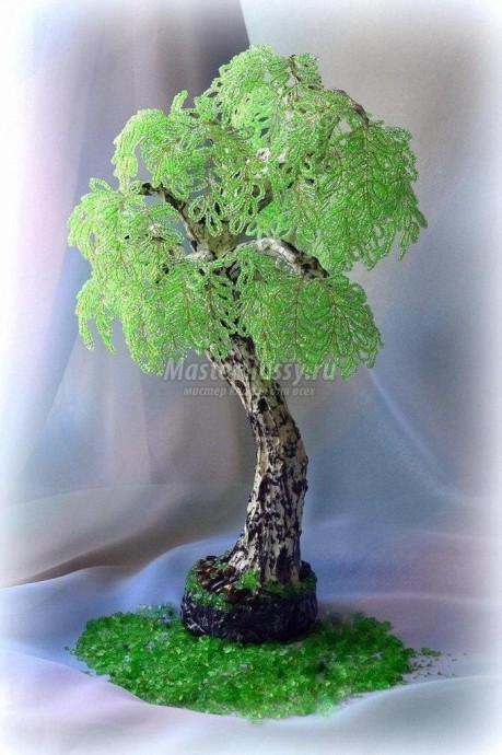 ​Нежная берёзка из бисера