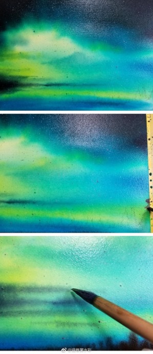 Рисуем звёздное небо над лесом