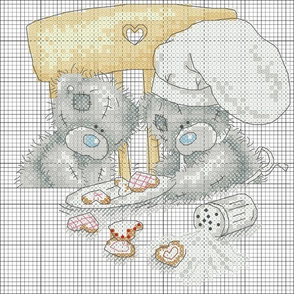 Схемы для вышивки: Мишки Тедди