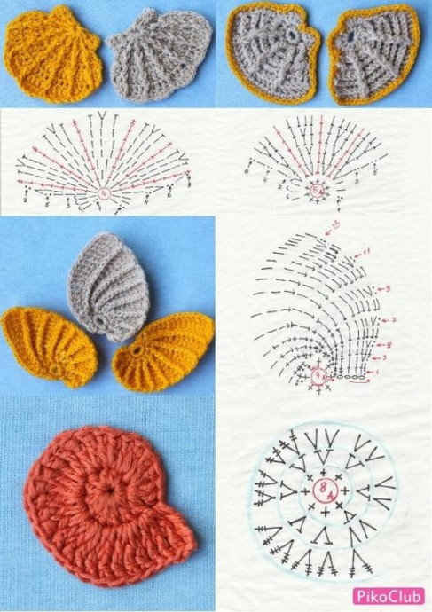 ​Вязаные морские ракушки