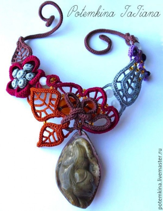 Вязаные украшения: колье (идеи) Вязаные украшения: колье (идеи)