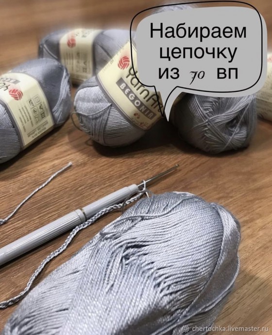 Вяжем авоську ромбами Вяжем авоську ромбами