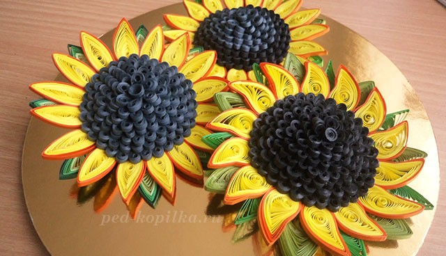 Квиллинг подсолнухи: мастер-класс