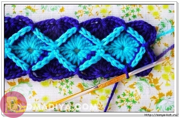 Прямоугольный плед баварской вязкой Прямоугольный плед баварской вязкой