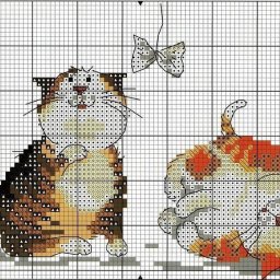 Схемы для вышивки котиков