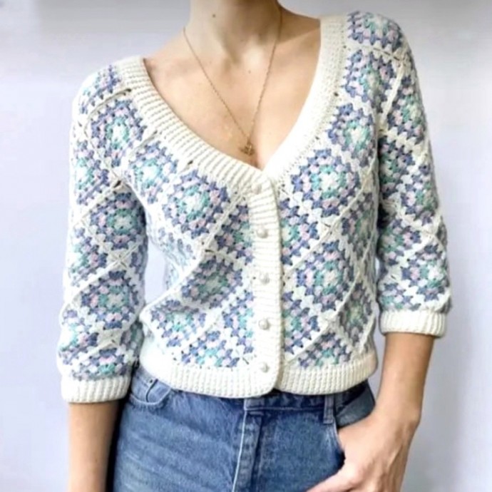 Жакет с ромбовидными мотивами Жакет с ромбовидными мотивами