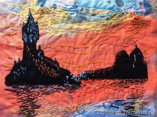 Рисуем копию картины Клода Моне в технике арт-текстиль