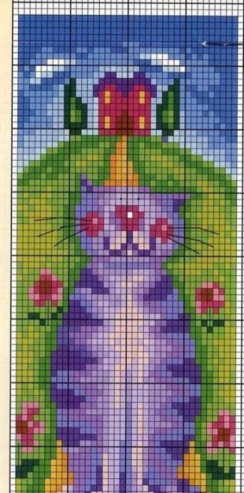 Забавные коты: схемы для вышивки или жаккарда