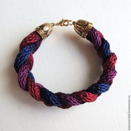 Браслет-коса из шнуров кумихимо