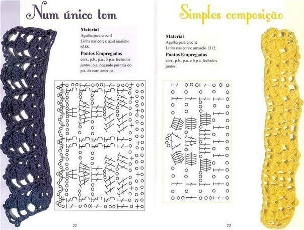 Много вариантов красивой каймы крючком