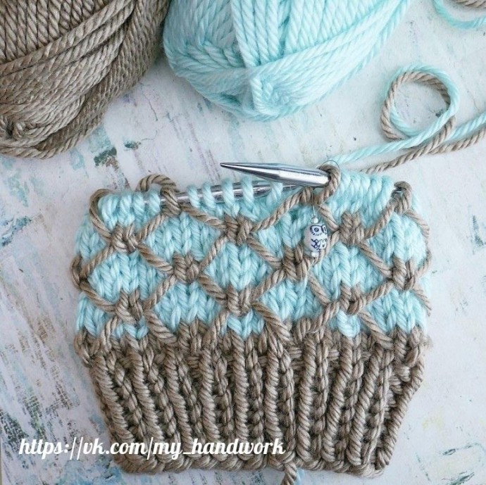 ​Невероятно красивый двухцветный узор