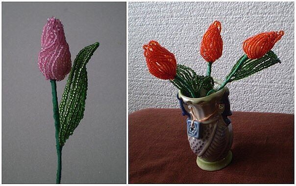 Тюльпаны из бисера