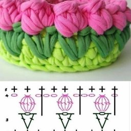 Вяжем красивые корзинки