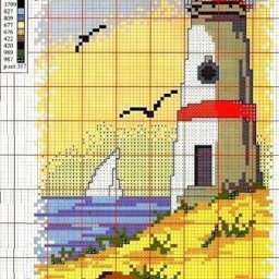 Вышиваем маяки как символ исполнения желаний