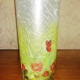 Декупаж стеклянной вазы: мастер класс