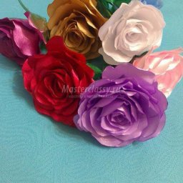 Розы из атласных лент: мастер-класс
