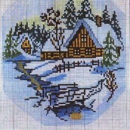 ​Вышиваем домики в снегу