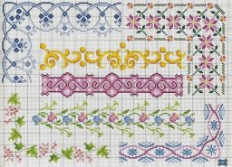 Вышивка, бордюры, узоры, миниатюры