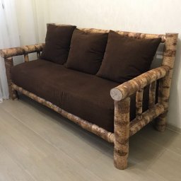 ​Делаем диван из бревен
