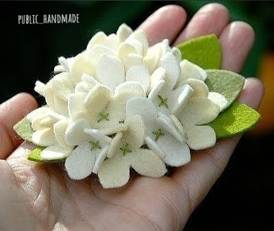 Гортензия из фетра