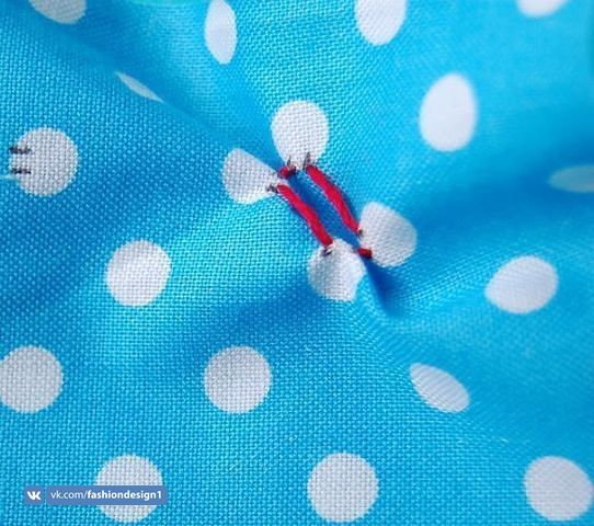 Интересный эффект: буфы на материале в горошек