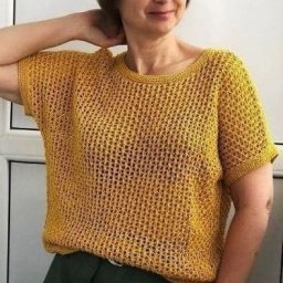 Топ узором "сеточка" спицами