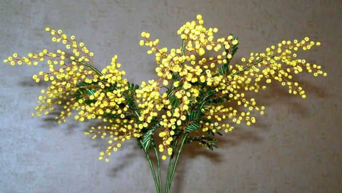 Мимоза из бисера: идеи и мастер-класс