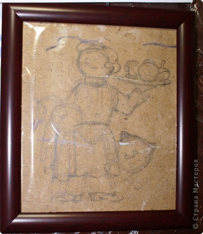 Панно "Повар с баранками и чаем" из соленого теста Панно "Повар с баранками и чаем" из соленого теста