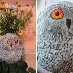 Роспись камней своими руками: совушка