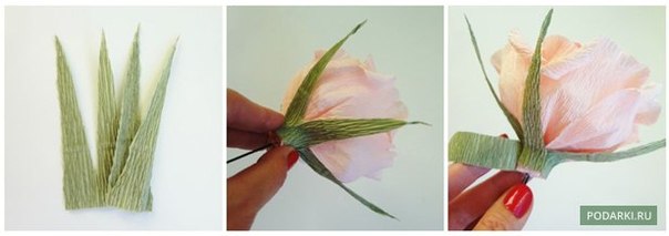 Роза из гофрированной бумаги