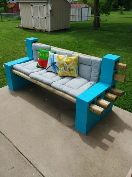 Садовая мебель из блоков: идеи