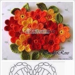 Схемы прекрасных цветов крючком