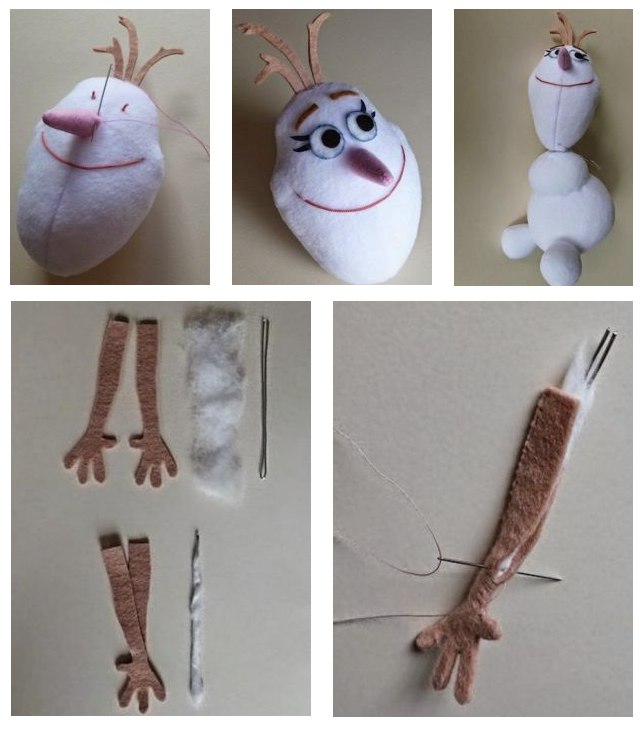 Текстильный снеговик Олаф