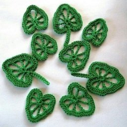 ​Вязание ажурных листиков