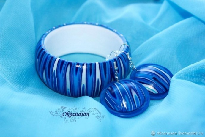 Браслет в экструдерной технике из полимерной глины
