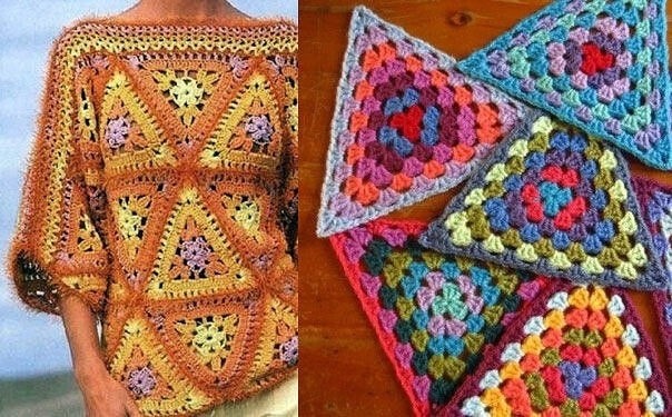 Джемпер из треугольных мотивов Джемпер из треугольных мотивов