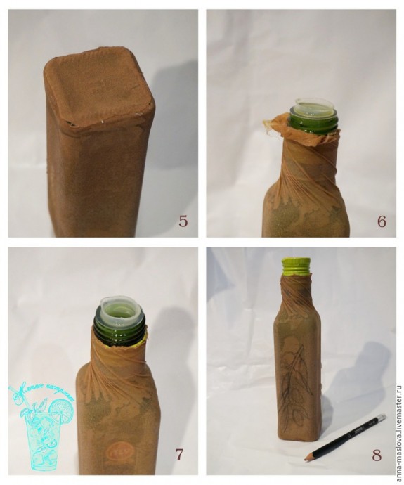 Декор бутылки для оливкового масла